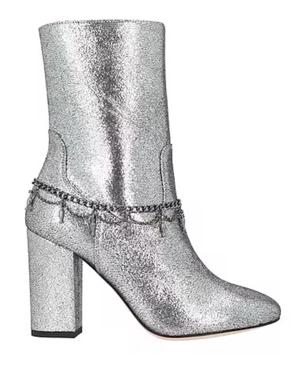 Pinko Jean Boots Block Heel Metallic Charm Cowboy Western Party Fall Winter 6